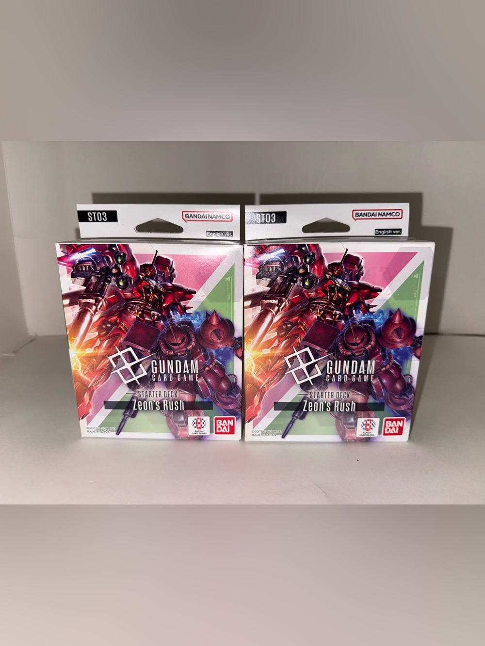 LOT 2 Gundam Card Game Starter Deck Zeon's Rush ST03 *IN STOCK English Ver